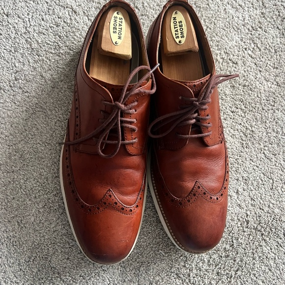 Cole Haan Original Grand Wingtip Oxford Mens 11.5 Brown Leather Derby Dress Shoe - Picture 2 of 9